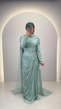 Robe de soirée Velina menthe