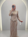 Robe de soirée Miyasa Beige 01