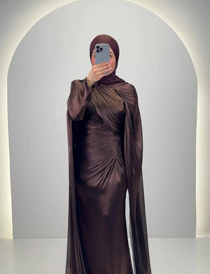 Robe de soirée Emira marron