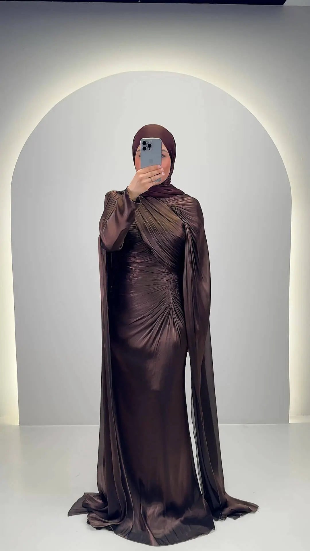 Robe de soirée Emira marron