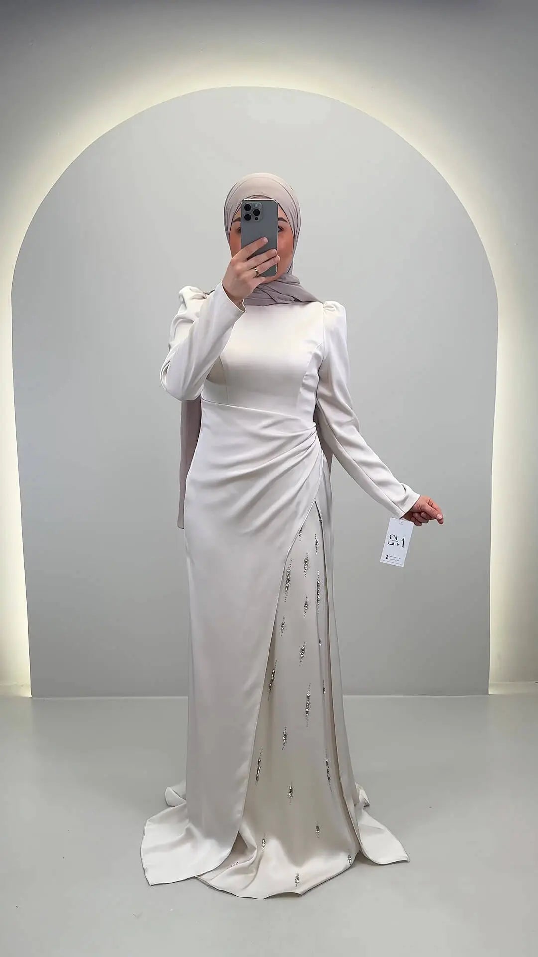 Robe de soirée Nalea Beige