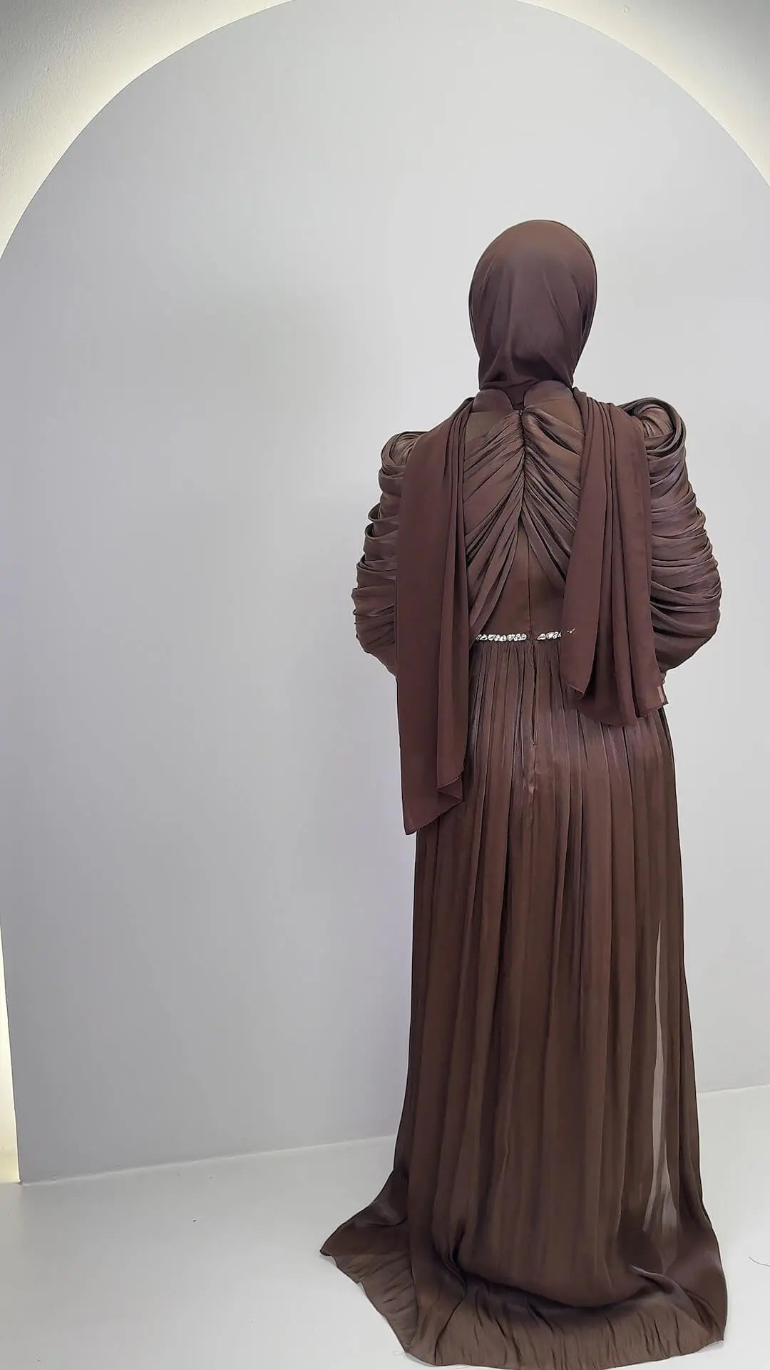 Robe de soirée Nefa Marron