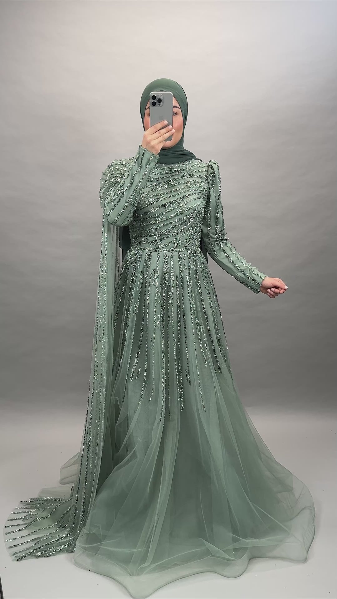 Robe de soirée exclusive Narin Mint