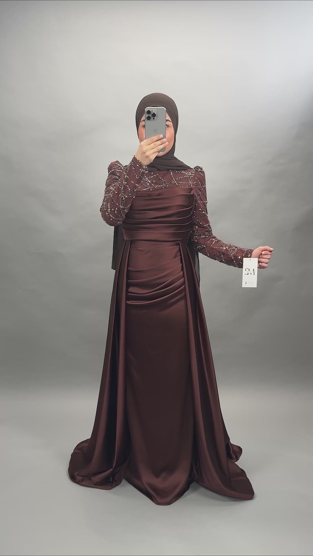 Robe de soirée Arzu marron