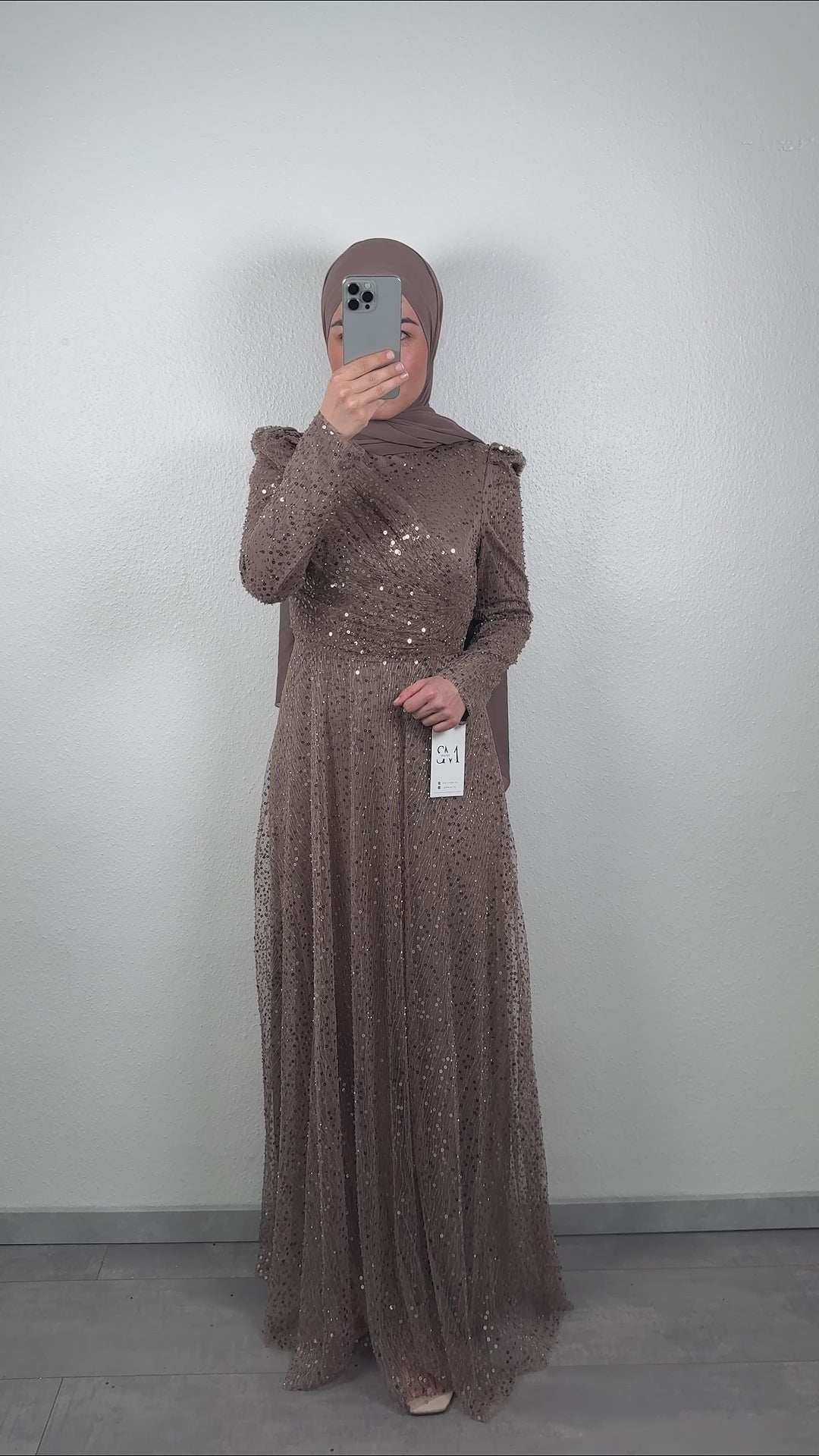 Robe de soirée Asya beige