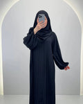 Hifaya Abaya Set avec Khimar Noir