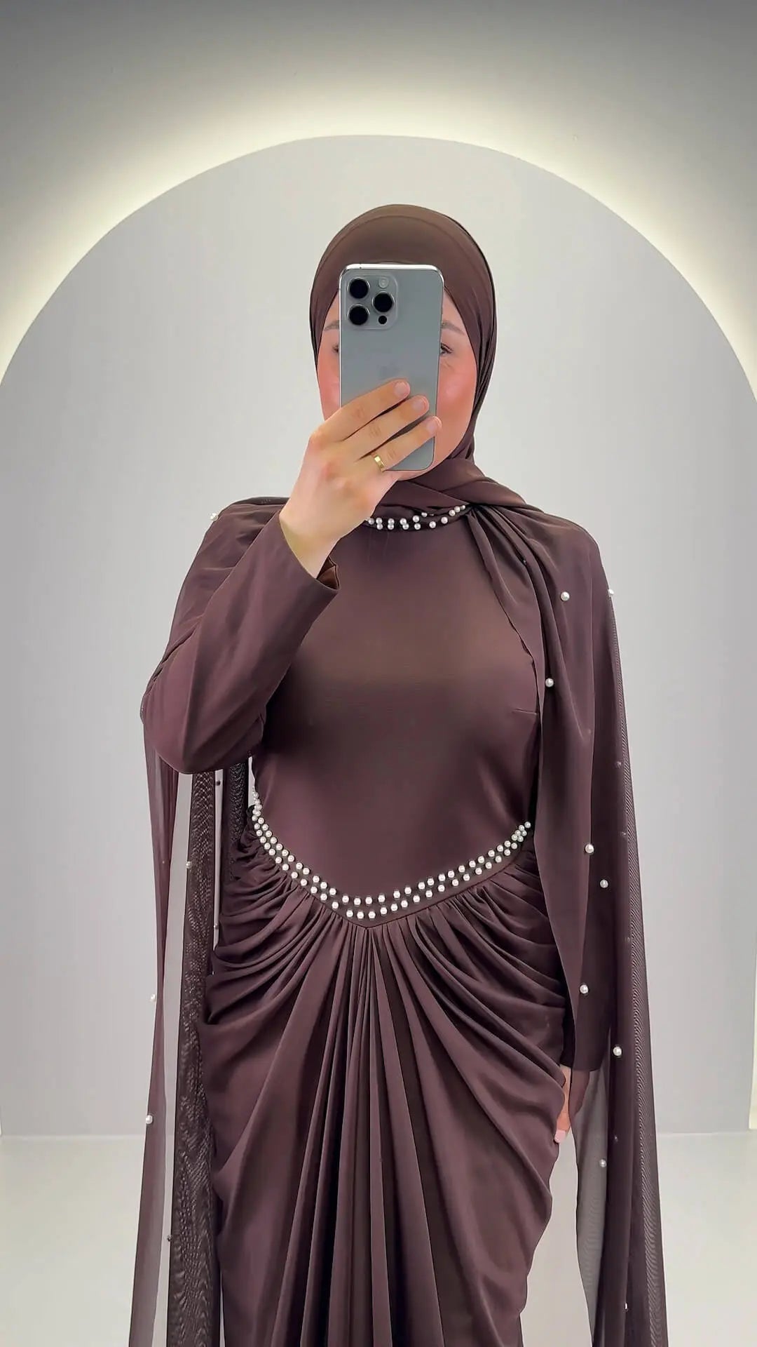 Robe de soirée Tiya Marron