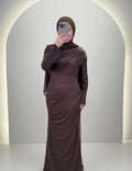 Robe de soirée Tuyana Marron