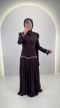 Robe de soirée Yagmur Marron